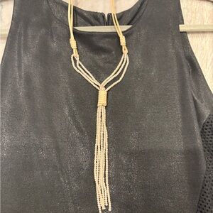 New Beaded Necklace with leather